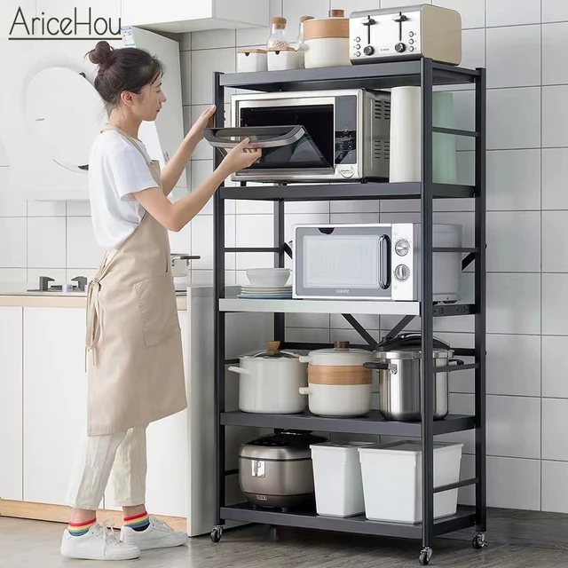 Support réglable en acier inoxydable pour four à micro-ondes, étagère à  épices T1, rangement autoportant pour boulanger T1, poignées amovibles pour  la cuisine - AliExpress