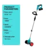 Cordless Electric Lawn Mower Foldable Grass Trimmer Adjustable Garden Pruning Cutting Power Tools For Makita/WOBERICH Battery 4