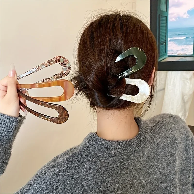 Elegant French U-Shaped Hairpin - Retro Hair Bun And Hairpin, Suitable For Thick Hair Headdress, Hairpin, Hair Fork, Girl Hairst