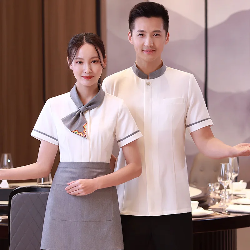 

Chinese Style Dining Teahouse Waiter Workwear Front Desk Canteen Snack Barbecue Hot Pot Restaurant Fast Food Female M