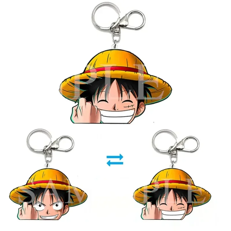 

Anime ONE PIECE Luffy Acrylic Motion Key Chains Creative Bag Pendant Car Keyring Anime Peripheral Gift for Friend