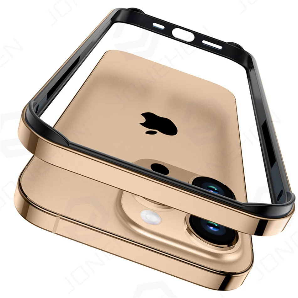 Luxury Bumper Case with Hybrid Aluminum Frame and Soft Silicone Side