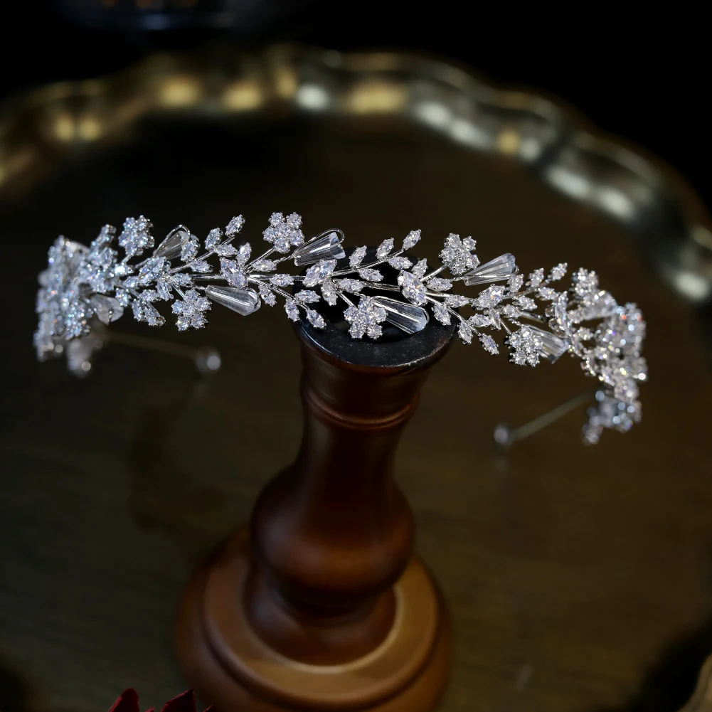 Facinators Headband Guest Wedding Headdress Hair Accessories  Crystal Tiara Flower Couronne Bridal Hair Band Bridesmaid Jewelry