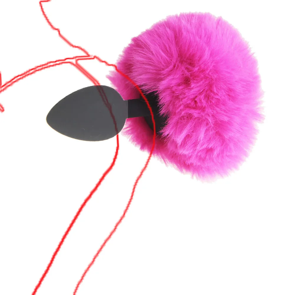 Plug anale coda di coniglio soffice con vibratore g-spot_voghion.com