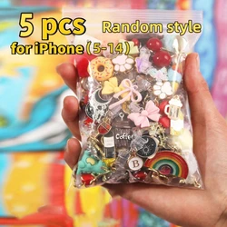 Vibrant Assorted Phone Dust Plugs - Adorable Heart, Flower, Animal, and Bow Designs (Set of 5) (5Pcs for Iphone5 - 14)
