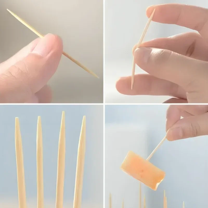 4000 Pcs Multi-purpose Disposable Double-Headed Bamboo Thin Toothpicks for Restaurants Hotels Household Commercial Toothpicks