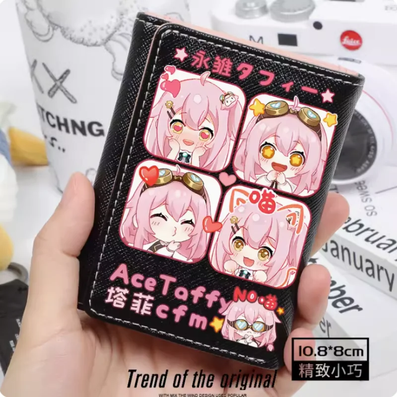 Anime Vtuber Ace Taffy  Fashion Wallets PU Purse Card Holder Hasp Money Bag Cosplay Gift B039