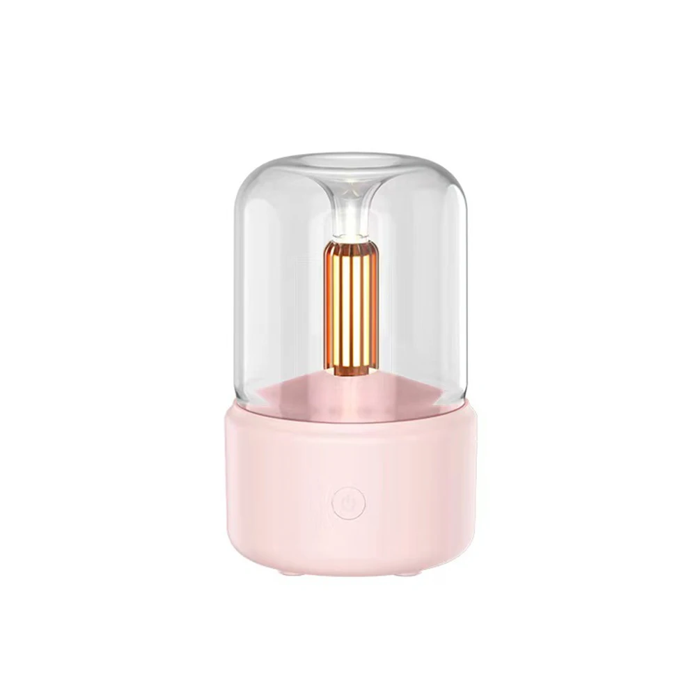 Electric Air Humidifier Candlelight Aroma Oil Diffuser 120ml With LED Night Light Desktop Cool Mist Sprayer For Office