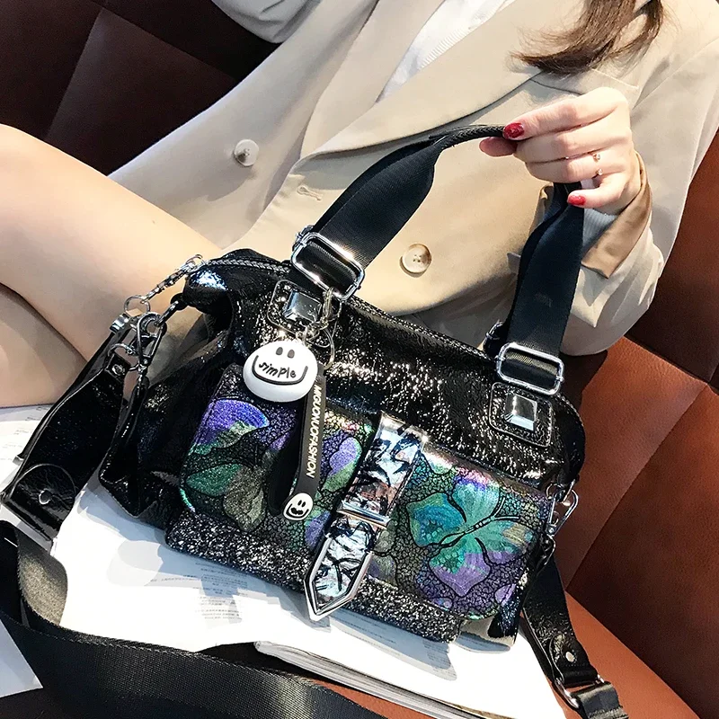

Retro Printed Handbags Women Bag 2021 New Trendy Large-capacity Fashion Soft Leather Diamond Shoulder Diagonal Bags