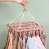 Sock Drying Rack with 32 ClipsMulti Clip Drying Rack Home Balcony Folding Underwear Clip Drying Rack Accessories 4
