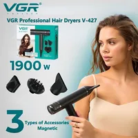 VGR seche cheveux professionnel seche cheveux femme Sans feuilles Sèche-cheveux Professionnel Ion négatif Sèche-cheveux Moteur sans balais 11000 tr/min Puissant Électrique Sèche-cheveux pour salon V-427 1