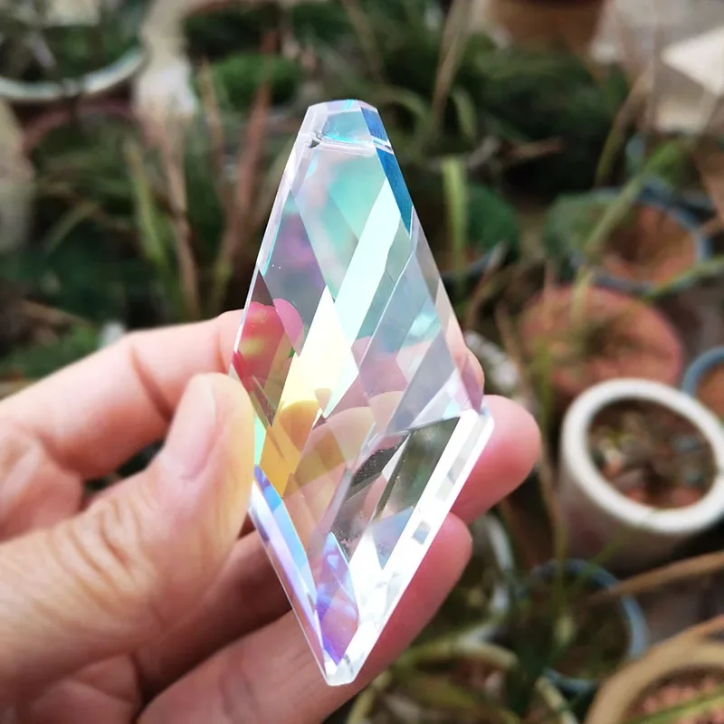 76mm Faceted Crystal Prism Lamp Chandelier Glass Rainbow Hanging Suncatcher DIY Pendant Home Wedding Window Decor Crafts sun catcher crystal pendant sun catchers window ornament