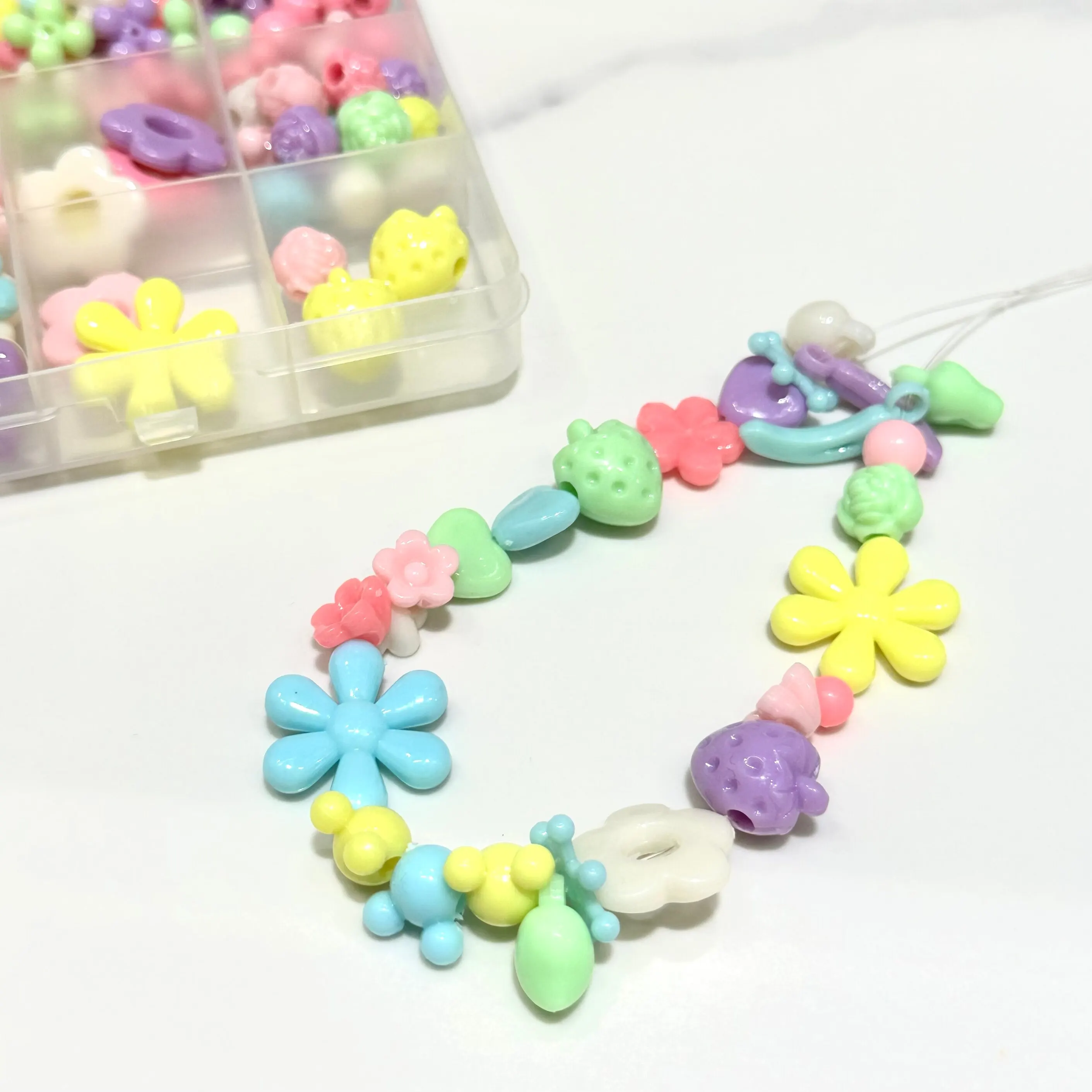 Beading Accessories Set 24 Grids Girls Makaron Color Cute Handmade DIY