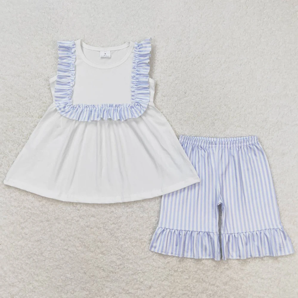 Baby Boys Clothes White Stripes Shorts Sets Boutique Kids Sibling Clothing Girls Boutique Outfits Match Baby Rompers