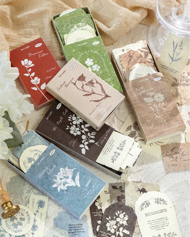 Journal GO 30 Stück/Box Vanille-Papier-Aufkleber, kreatives Scrapbooking, Collage, Junk-Journal, DIY-Texturmaterial für die Bastelherstellung – Detail 19