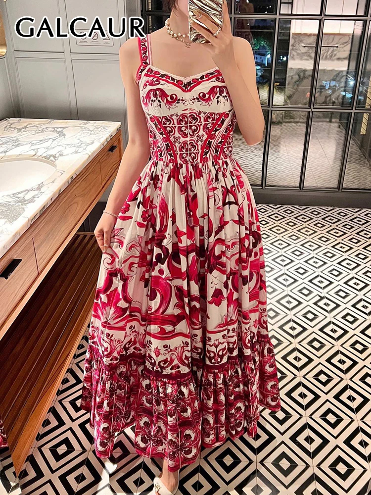 

Платье женское Плиссированное с квадратным вырезом, высокой талией и принтом