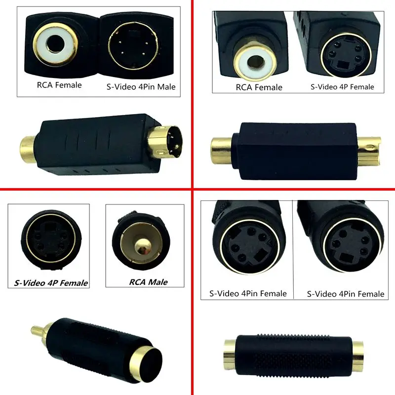 S-Video 4-Core Maschio Femmina Testa A Lotus Maschio Femmina Av A Sv Testa Video Terminale S Placcato Oro A Adattatore Audio E Video Rca