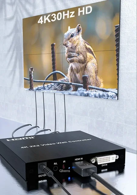 4K@30hz 2x2 DVI HDMI Video Wall Controller Multi-screen Splicing Box 1080P@60hz 1x2 1x3 1x4 4x1 1 To 2 3 4 TV Splicer Processor 4