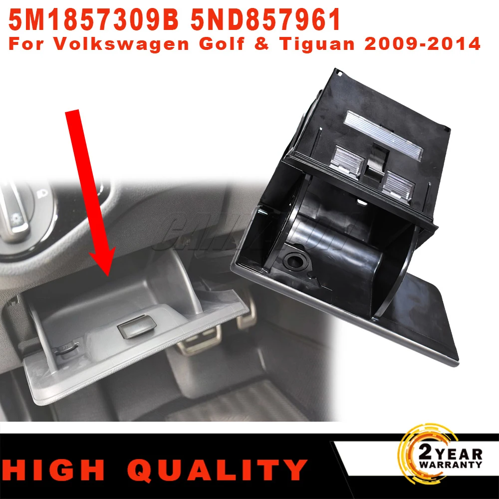 Car Ashtray Console Storage Box Plug-In Storage Box 5M1857309B 5ND857961 for Volkswagen Golf & Tiguan 2009-2014