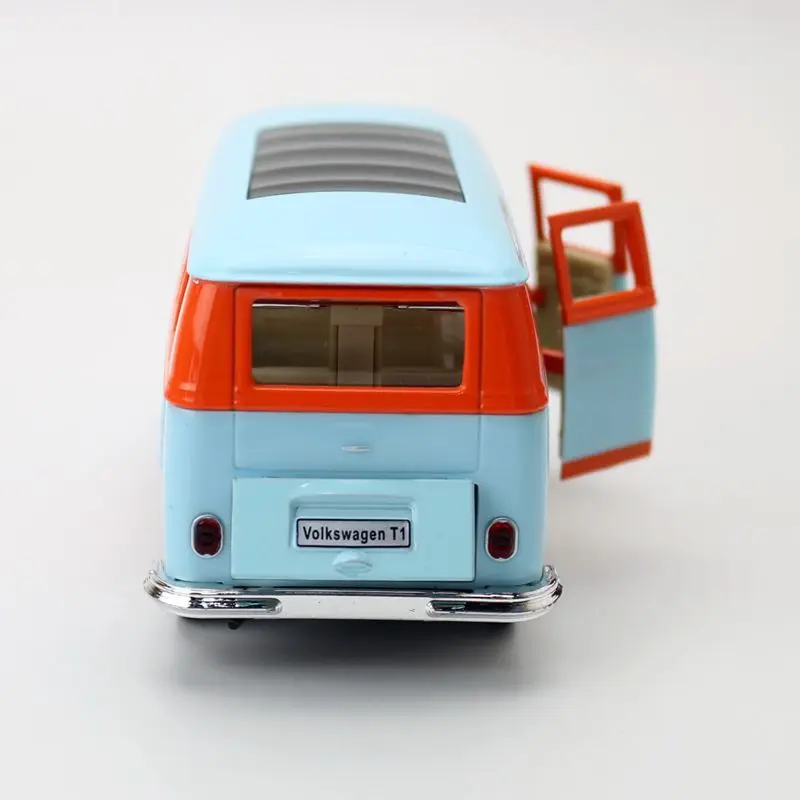 1:30 Volkswagen T1 Samba Bus Transporter Van Gulf Blue Alloy 