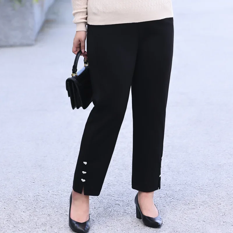 Office Formal Plus Size Pants For Women 7XL 6XL 5XL 4XL White Straight Girls High Waisted Lady Black Work Spring Summer Trousers