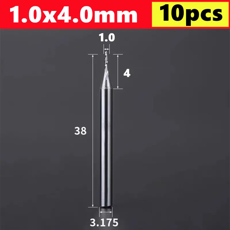 10pcs 2 Flute Ball Nose End Mill 3.175mm (1/8)Shank CNC Router Bit Carbide End Mill Spiral Milling Cutter for Woodworking image 8