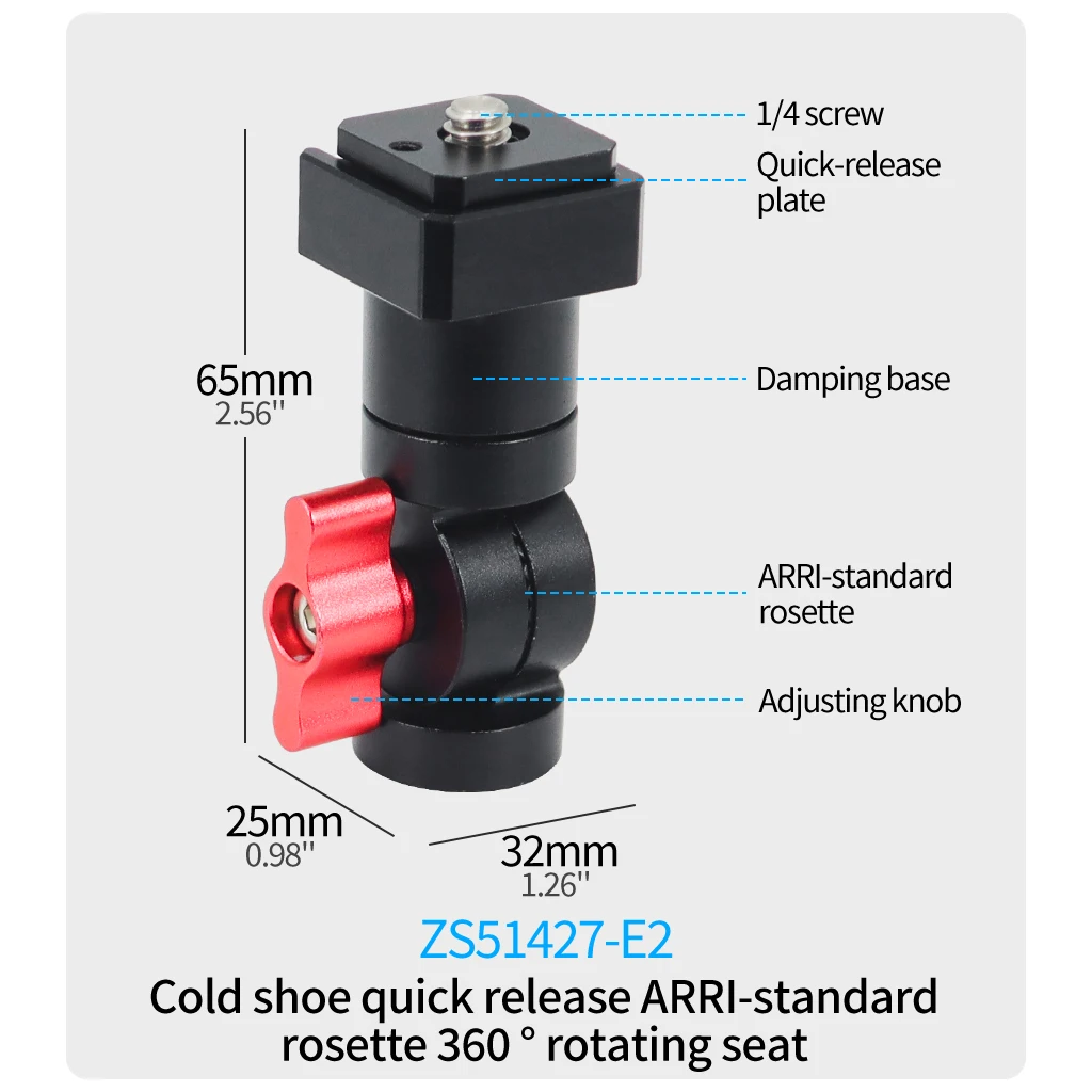 Stativ-Kugelkopf ARRI Rosette Gear Adapter Halterung Magnetische Basis für GOPRO DJI OSMO 360 ° ACTION 5PRO Insta360 Pocket4 Ständerhalterung – Detail 19