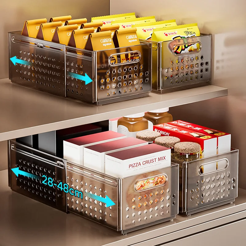 신축성 있는 대용량 보관 서랍, 주방 캐비닛, 정리함 간식, 화장품 보관함, 옷장, 공간 절약 정리함 