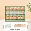 Auto Flip Egg Organizer, 3-Tier Egg Holder Storage 30 Count, Egg Storage Container For Refrigerator Side Door Or Countertop 4