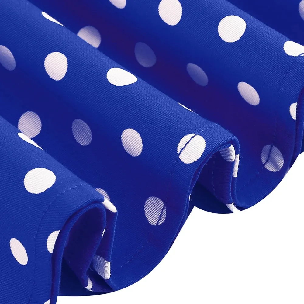 Girls' Vintage Dresses Fashion 50s 60s Polka Dot Print Sleeveless Long Dress With Belt Princess Dress Summer Children Clothes - 4