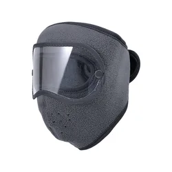 Winter Warm Breathable Face Mask with Removable Clear Lenses & Adjustable Closure (GRAY)