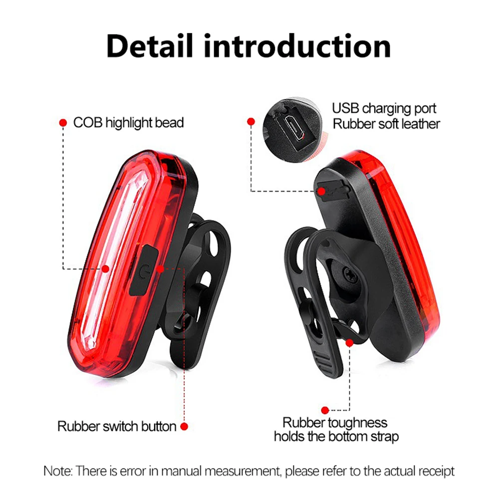 รูปสินค้า ไฟท้ายจักรยานเสือภูเขาสีแดง USB ชาร์จได้ ปลอดภัยทุกเส้นทาง
