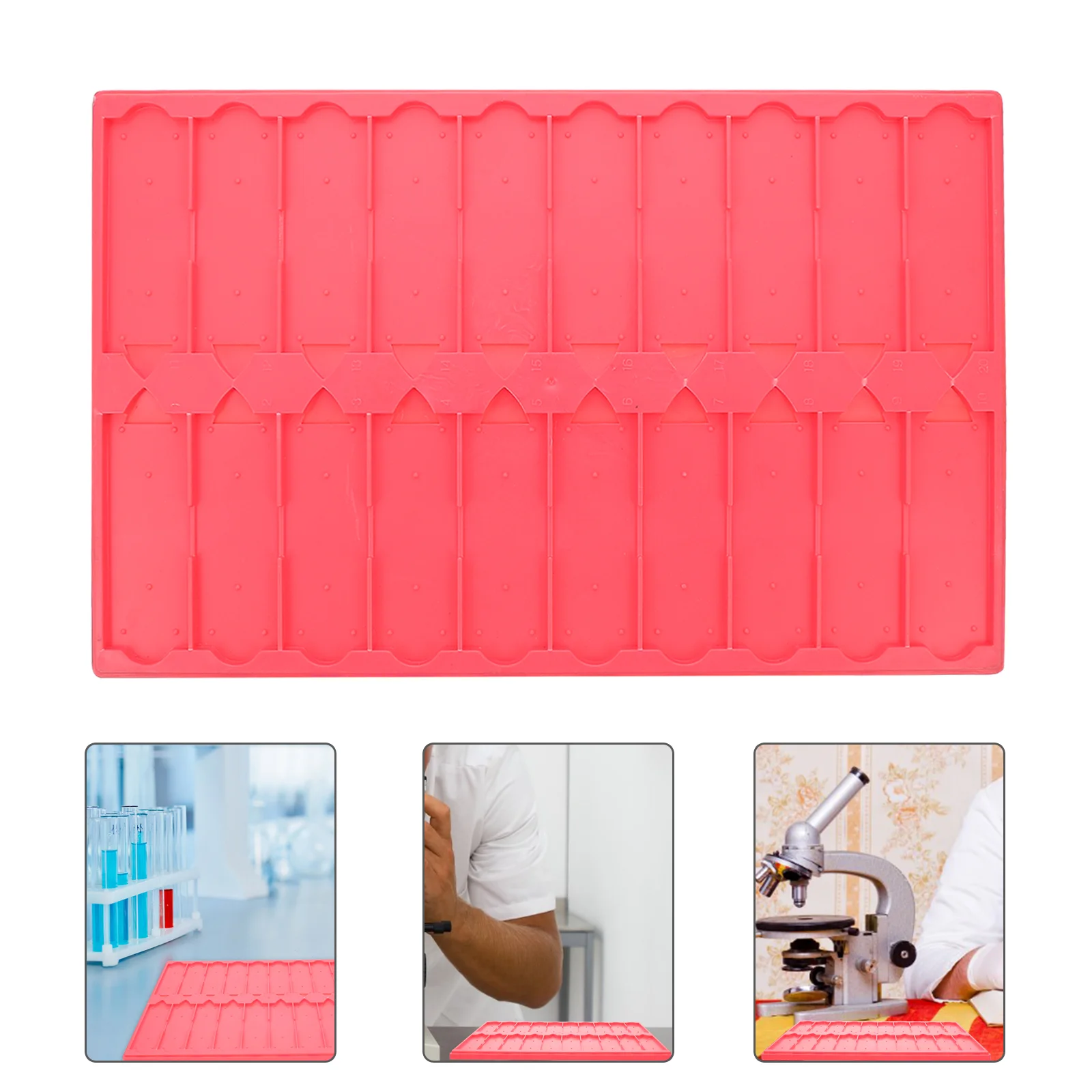

Glass Slide Storage Board Plastic Holder Microscope 20 Capacity Plate Tray Trays