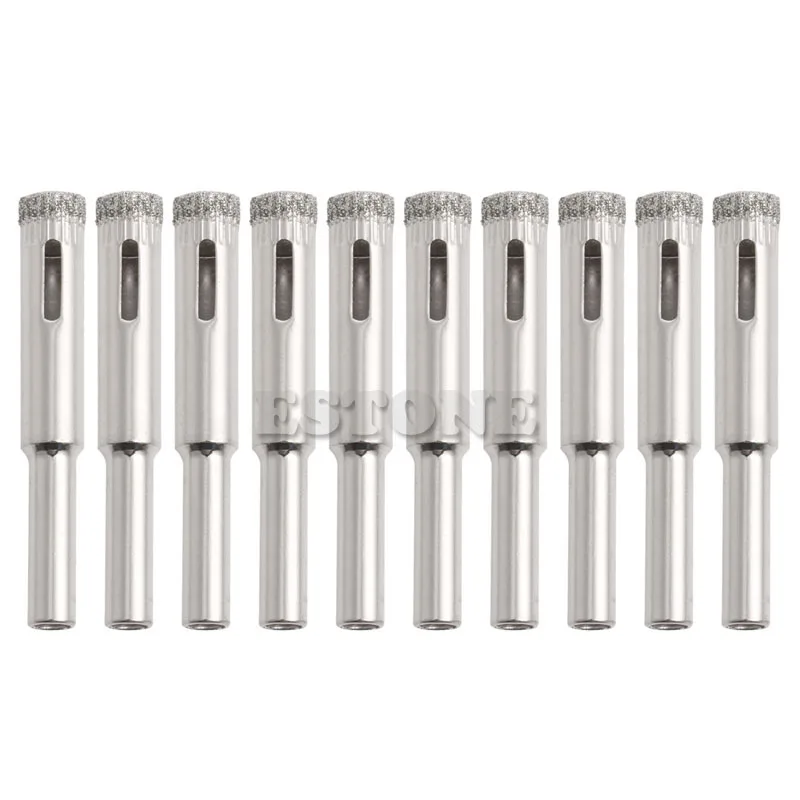 

K1MF New 10Pcs 8mm Diamond Coated Drill Bits Hole Glass Tile Ceramic Marble