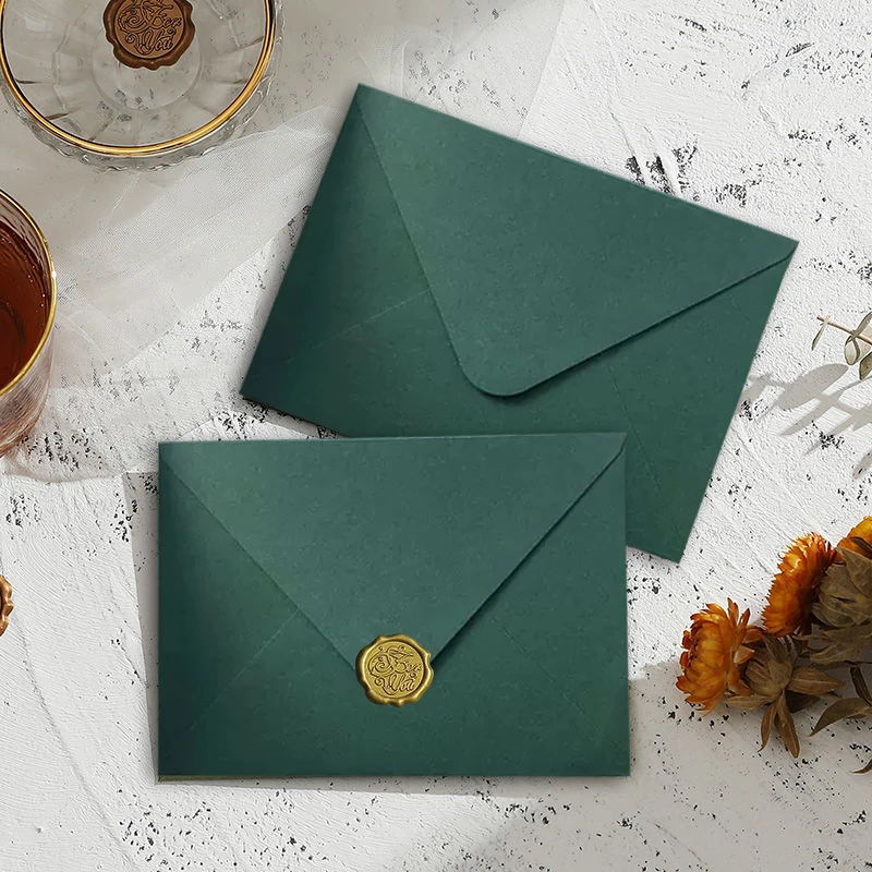 Mailing Envelopes 10pcs/lot Green High-grade 250g Paper Small Business Supplies for Wedding Invitations Postcards