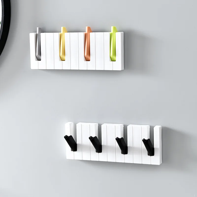 

Self Adhesive Wall Coat Rack Key Holder Rack Creative Piano Towel Hooks Clothes Rack Hanging Hooks Bathroom Accessorie Wall Hook