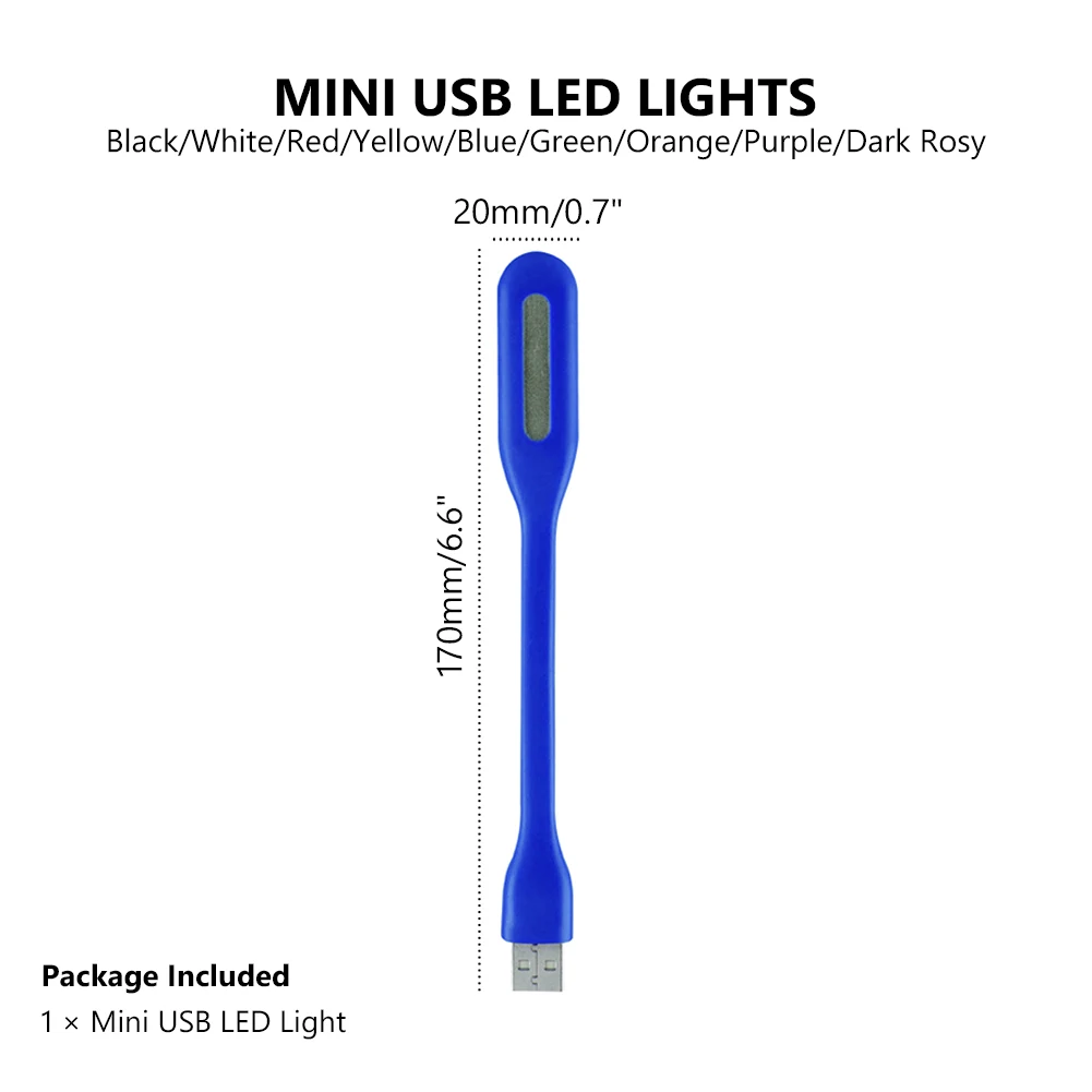 8pcs Portable USB 5V LED Reading Lamp Mini Book Light Foldable Camping Night Light Table Lamps For Power Bank PC Notebook Laptop