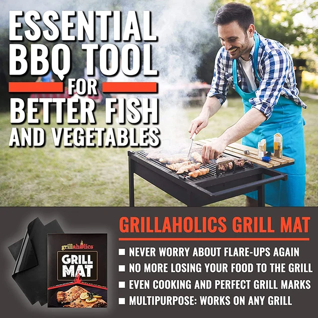 A Legtöbb 15-Pack Non-Retick Grill Szőnyeg 40*33 Cm Újrafelhasználható Sütőszőnyeg Kültéri Piknik Főzési Eszközök Grillező Lap Ea - Image 2