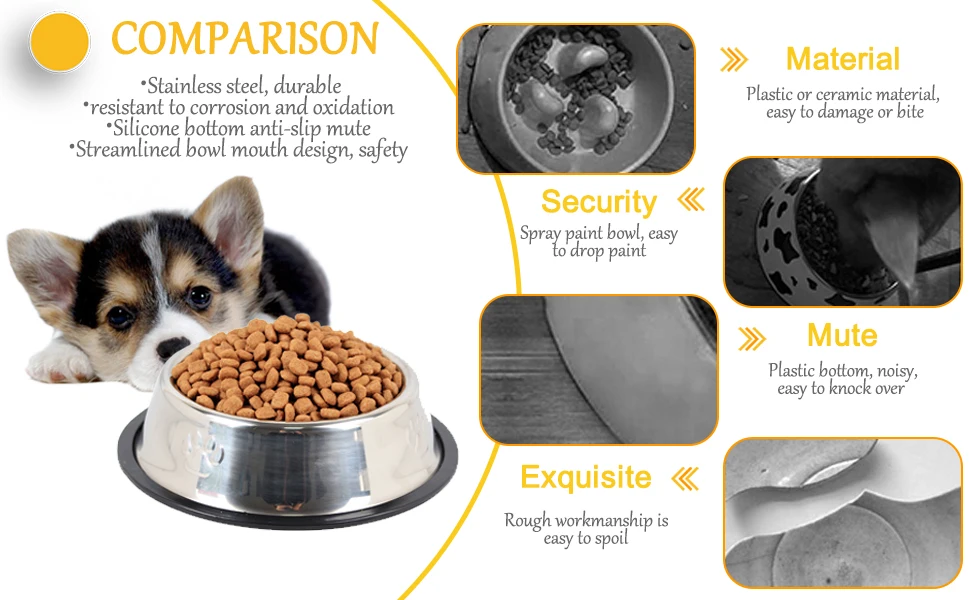 pet metal food bowls dog stainless steel bowl small stainless cat bowl food bowl stainless steel
