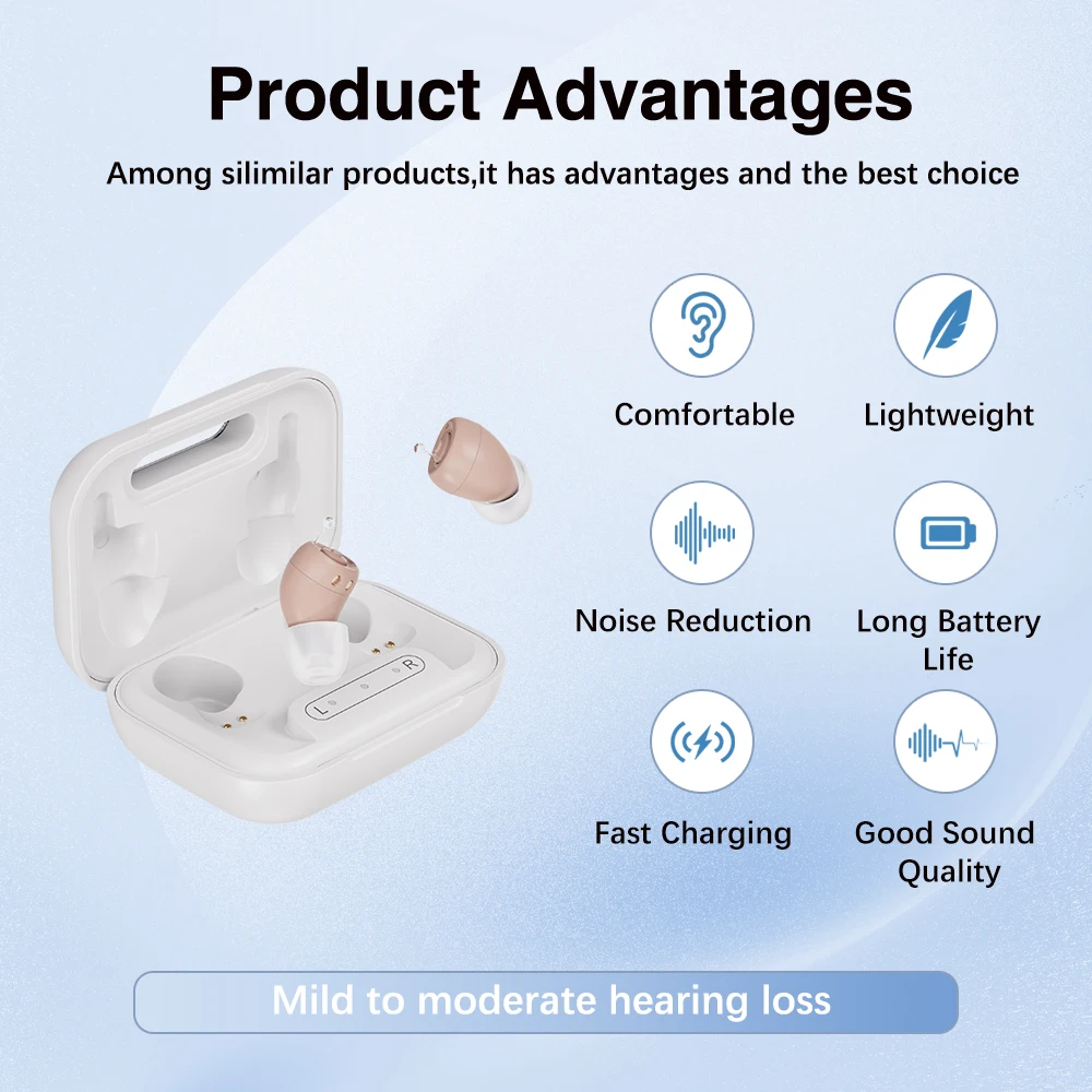 Hearing Aids for Seniors Rechargeable Hearing Amplifiers for Adults Volume Adjustment All-Day Comfort Crystal Clear Sound