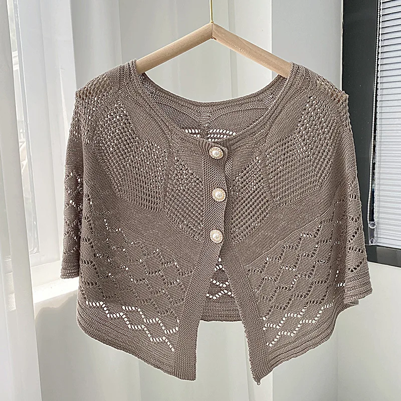 

Summer Hollow Shirt Detachable Collar Shawl for Women Shirt Fake Collar Shoulder Wraps Cape Girls Casual Removable False Collar