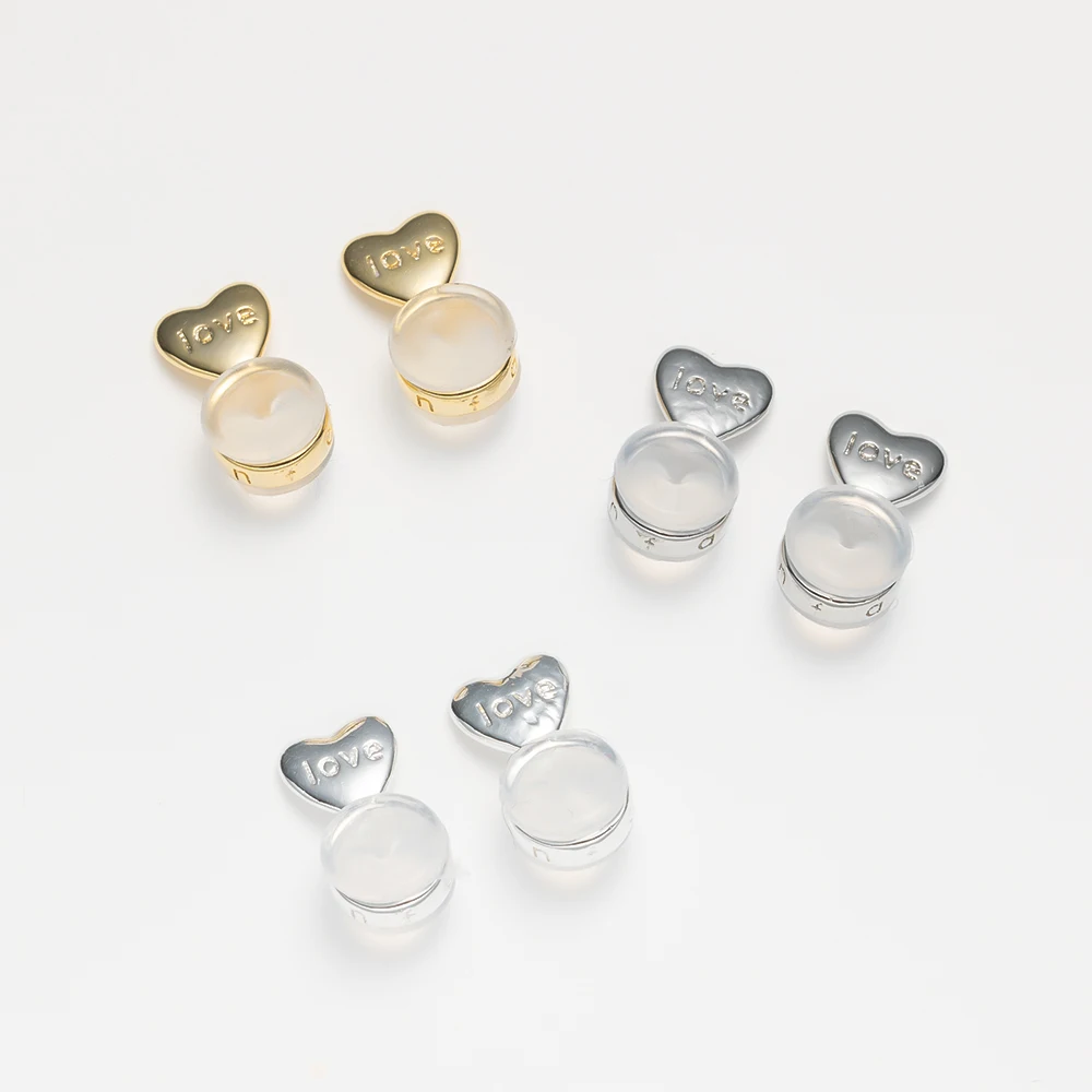 10 teile/los Silikon Herz Liebe Ohrringe Lifter Rücken verstellbare Ohrläppchen Unterstützung für DIY Schmuck Ergebnisse Zubehör liefert – Detail 3