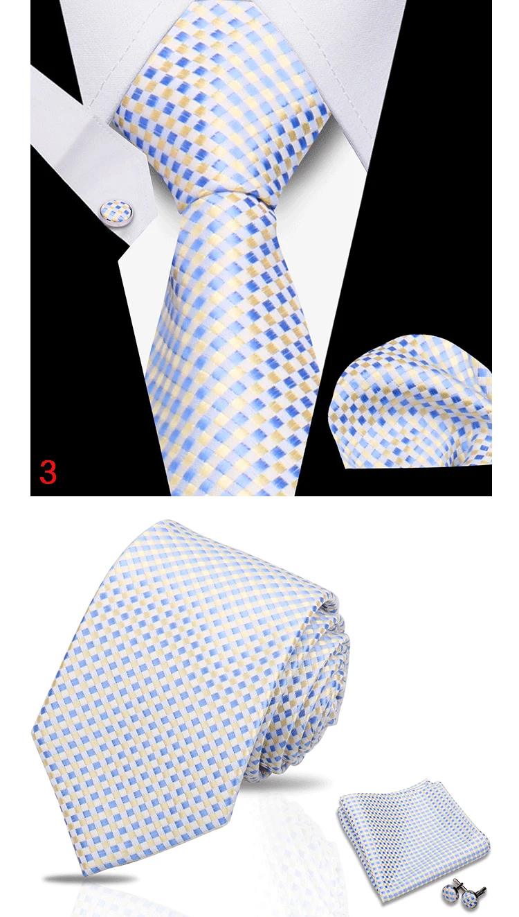 HUISHI 3-teiliges blaues Business-Herren-Krawatten-Set, handgefertigt, für Herren, formell, luxuriös, Hochzeit, hochwertiges Gravata-Anzug-Zubehör – Detail 6