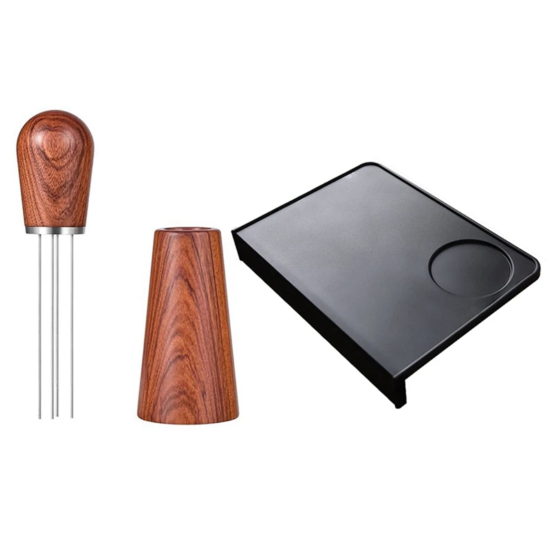 

BEAU-Espresso Coffee Stirrer Withtamper Mat,Pavant Coffee Stirring Tool For Espresso Distribution,Barista Hand Tool