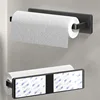 Kitchen Paper Towel Holder Wall Mount Nail-Free Kitchen Bathroom Toilet Lengthen Storage Rack Towel rack Self-Adhesive Roll Rack 2