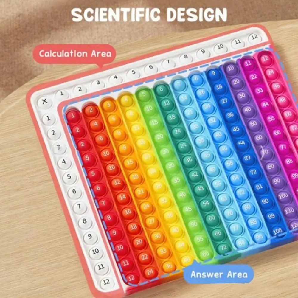 Times Table Chart Multiplication Flash Card with Multi-Math Cards Learning Tool Pop-It Math Fidget Toy Preschool Education 2