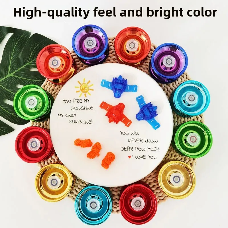 Factory Direct Children's Alloy Yo-Yo Toy With Light Beginner's Metal Yo-Yo Sleeping Death Can Be Pattern