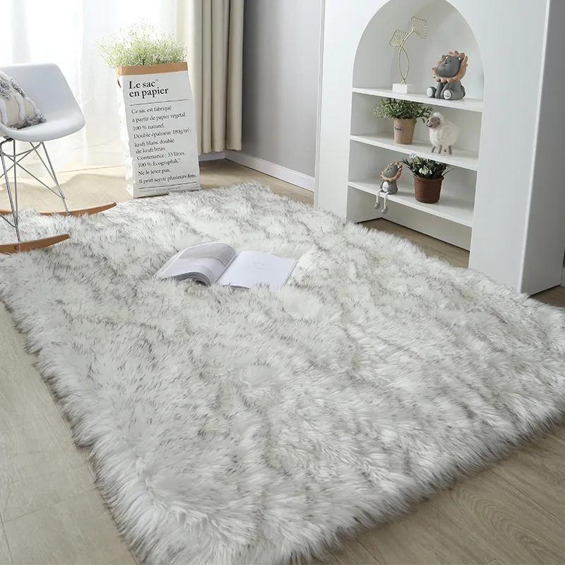 Soft & Thick Fluffy Mat Faux Fur Carpet For Living Room Bedroom Sheep-skin Rugs 