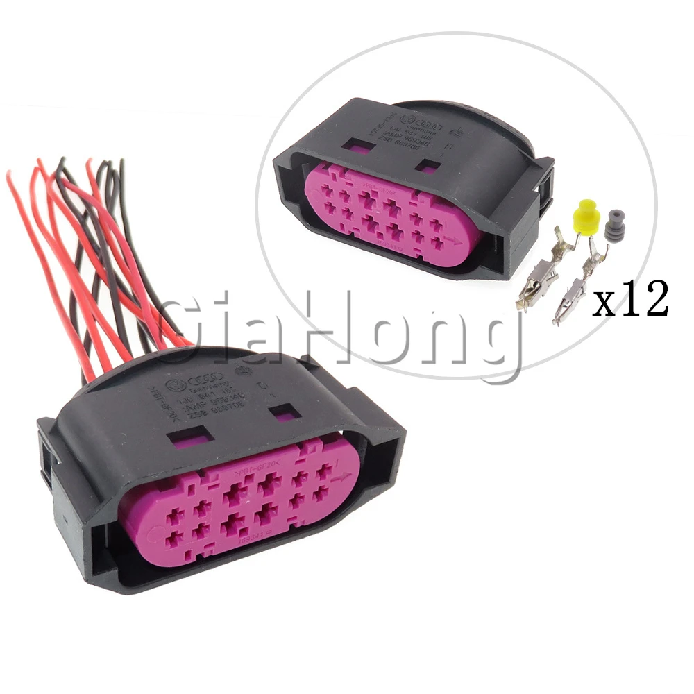 

1 Set 12 Ways Starter Auto Accessories Car Headlamp Sealed Connector 1J0941165 Automobile Wire Socket For VW Audi Volvo