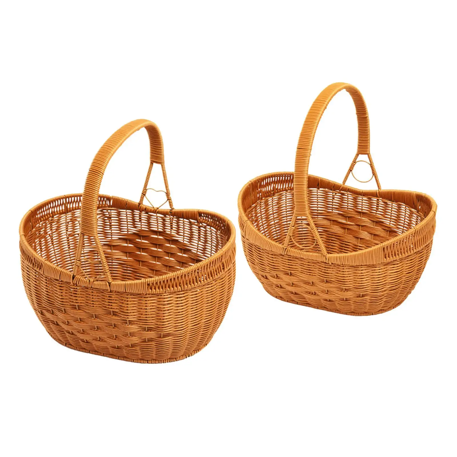 Storage Basket with Handle Handwoven Basket for Baby Shower Home Living Room